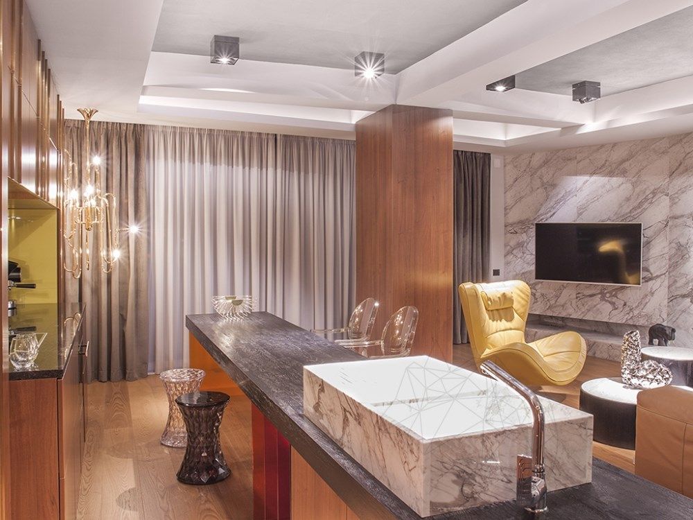 Apartament cu doua camere cu piatra naturala